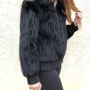 Vintage Black Mink and Suede Leather Jacket